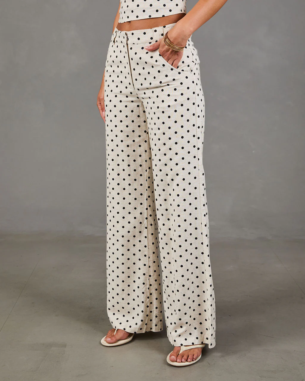 Leyah Linen Blend Polka Dot Pants - Image 3
