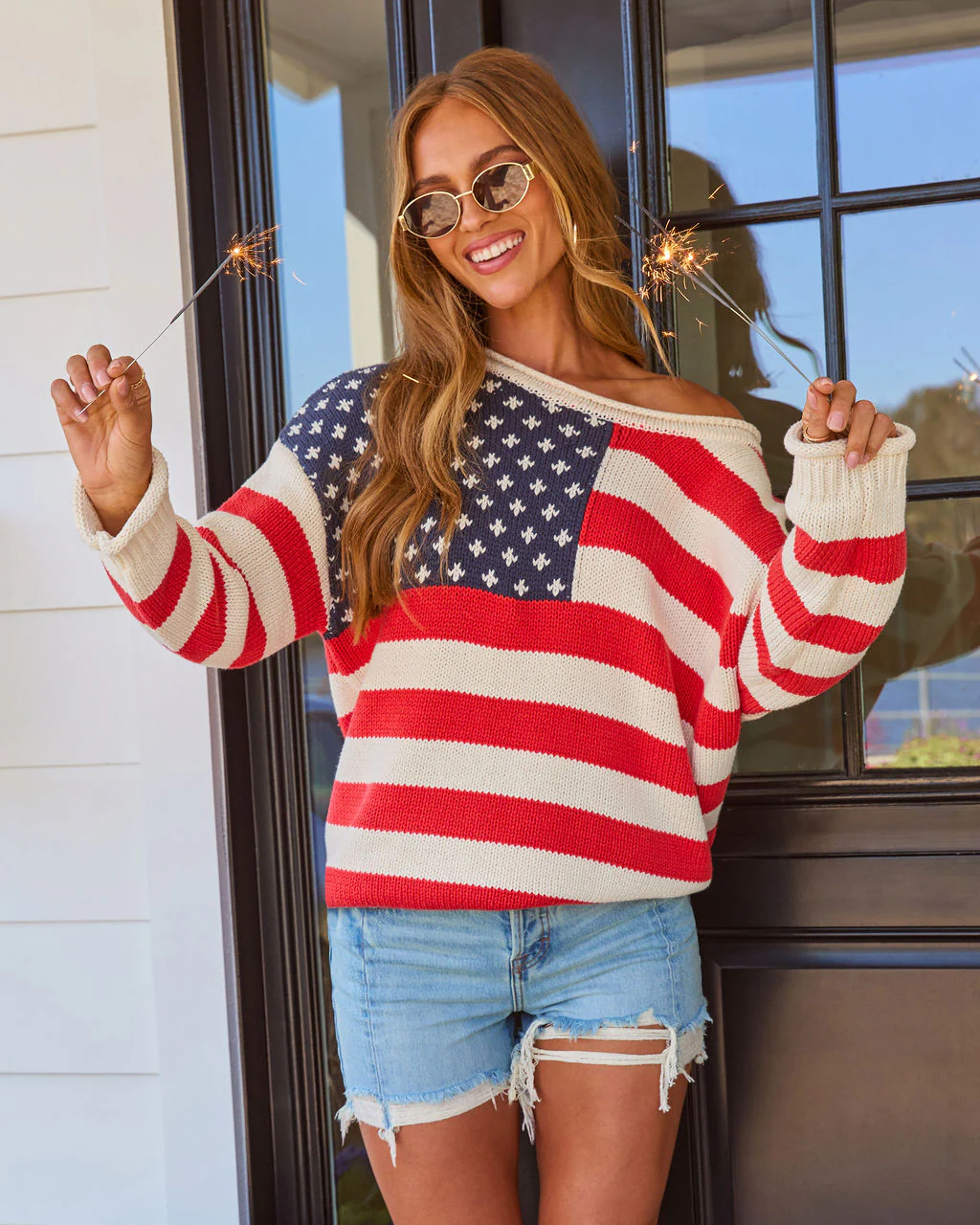 Liberty Muse Knit American Flag Sweater