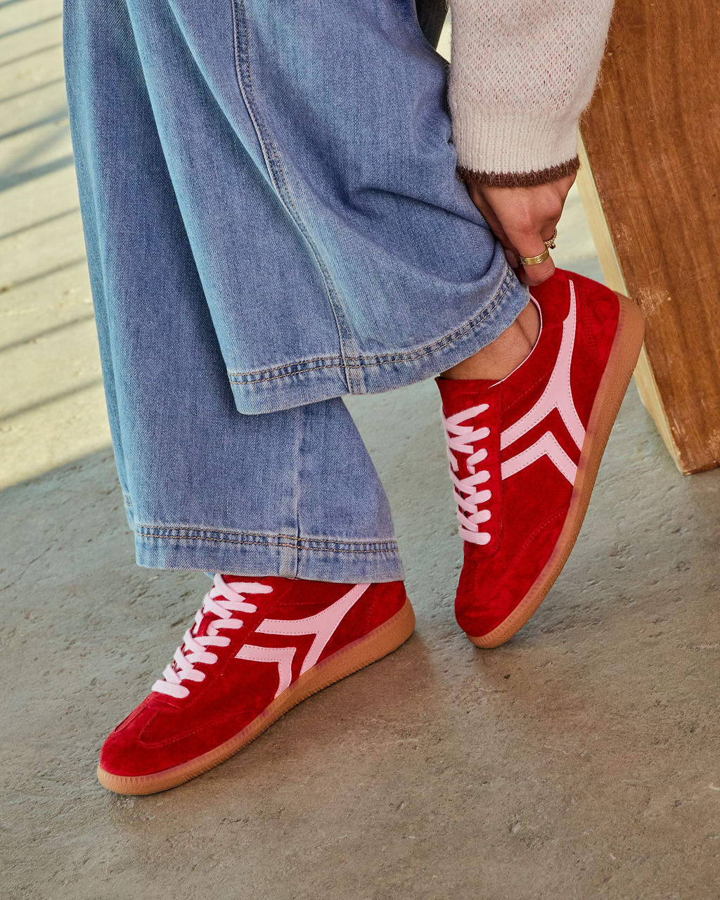 Lorilai Faux Suede Lace Up Sneakers - Image 2