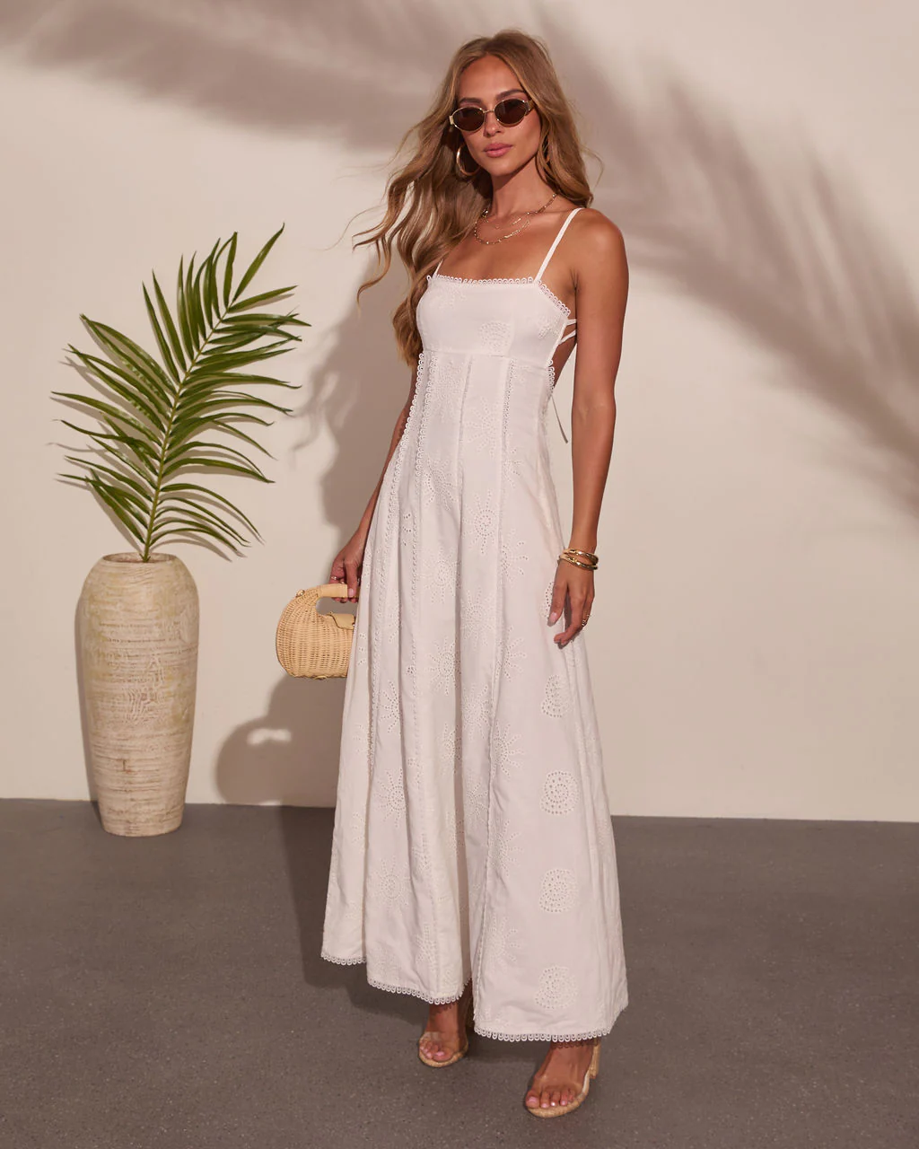 Lovely Ever After Embroidered Cotton Eyelet Maxi Dress - Image 6