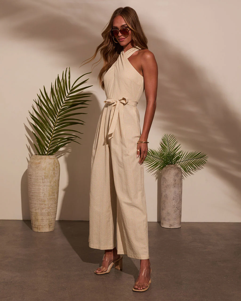 Marielle Halter Tie Waist Jumpsuit - Image 3