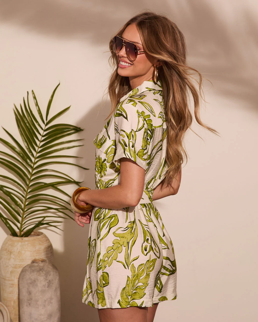 Marina Mood Tropical Print Belted Romper - Image 4