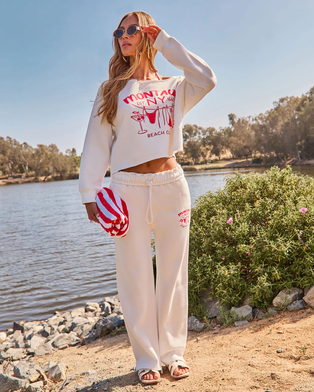 Montauk Beach Club Fleece Drawstring Sweatpants - Image 5