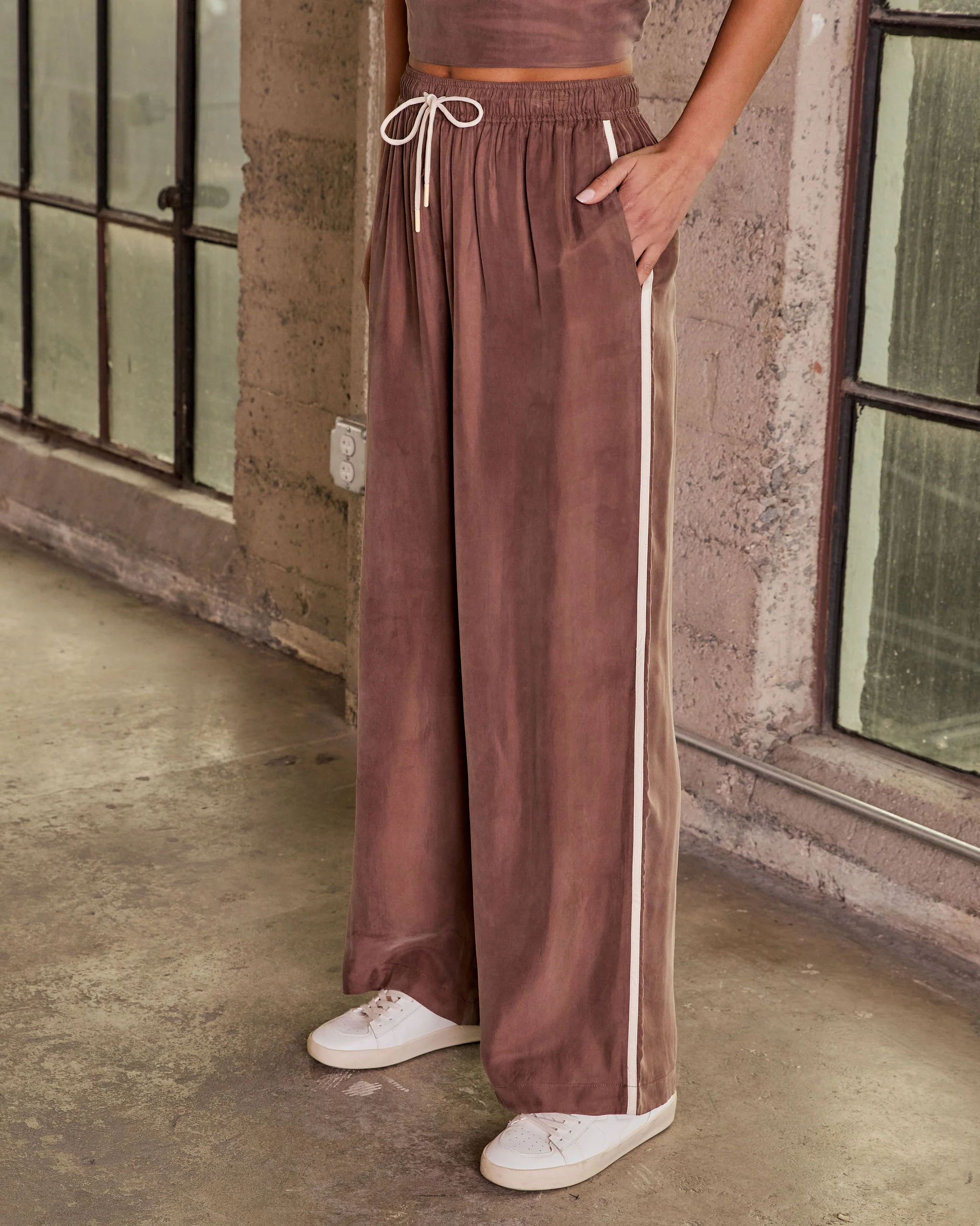 Move It Babe Cupro Drawstring Waist Wide Leg Pants - Image 9