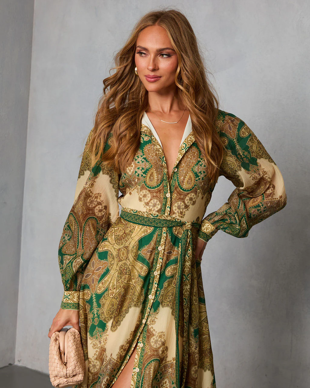 Olandra Printed Waist Tie Maxi Dress - Image 2