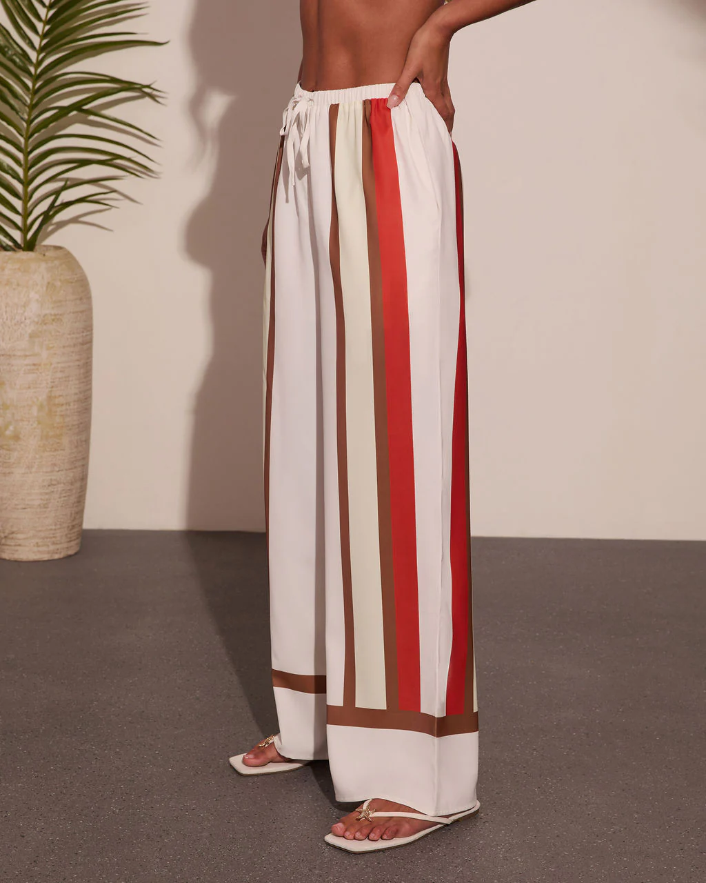 Oliviah Striped Wide Leg Drawstring Pants - Image 3