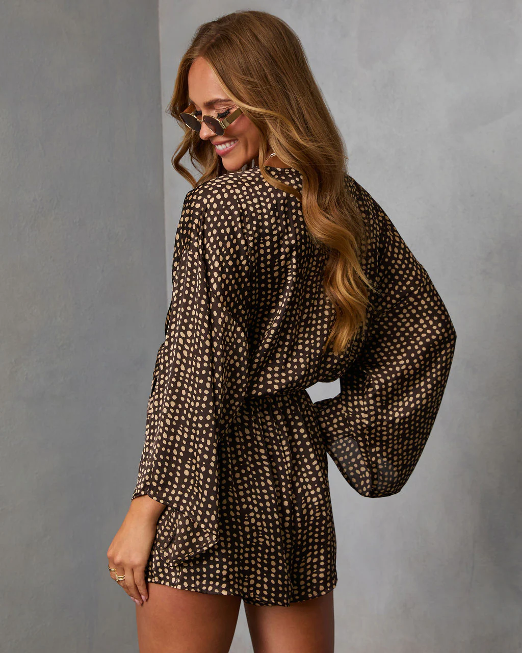 Palm Canyon Satin Tie Waist Romper - Image 33