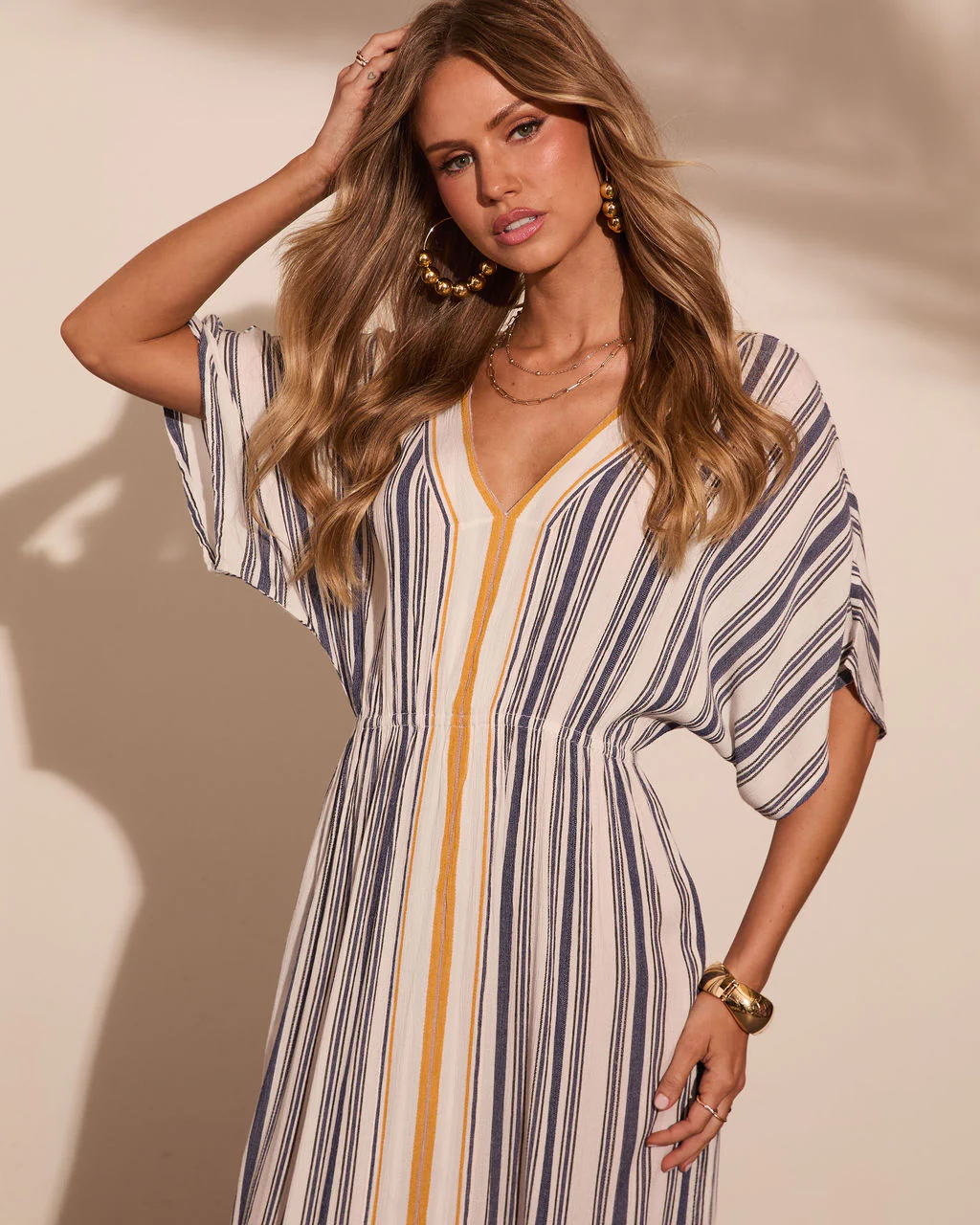 Paradise Glow Striped Kaftan Maxi Dress - Image 2