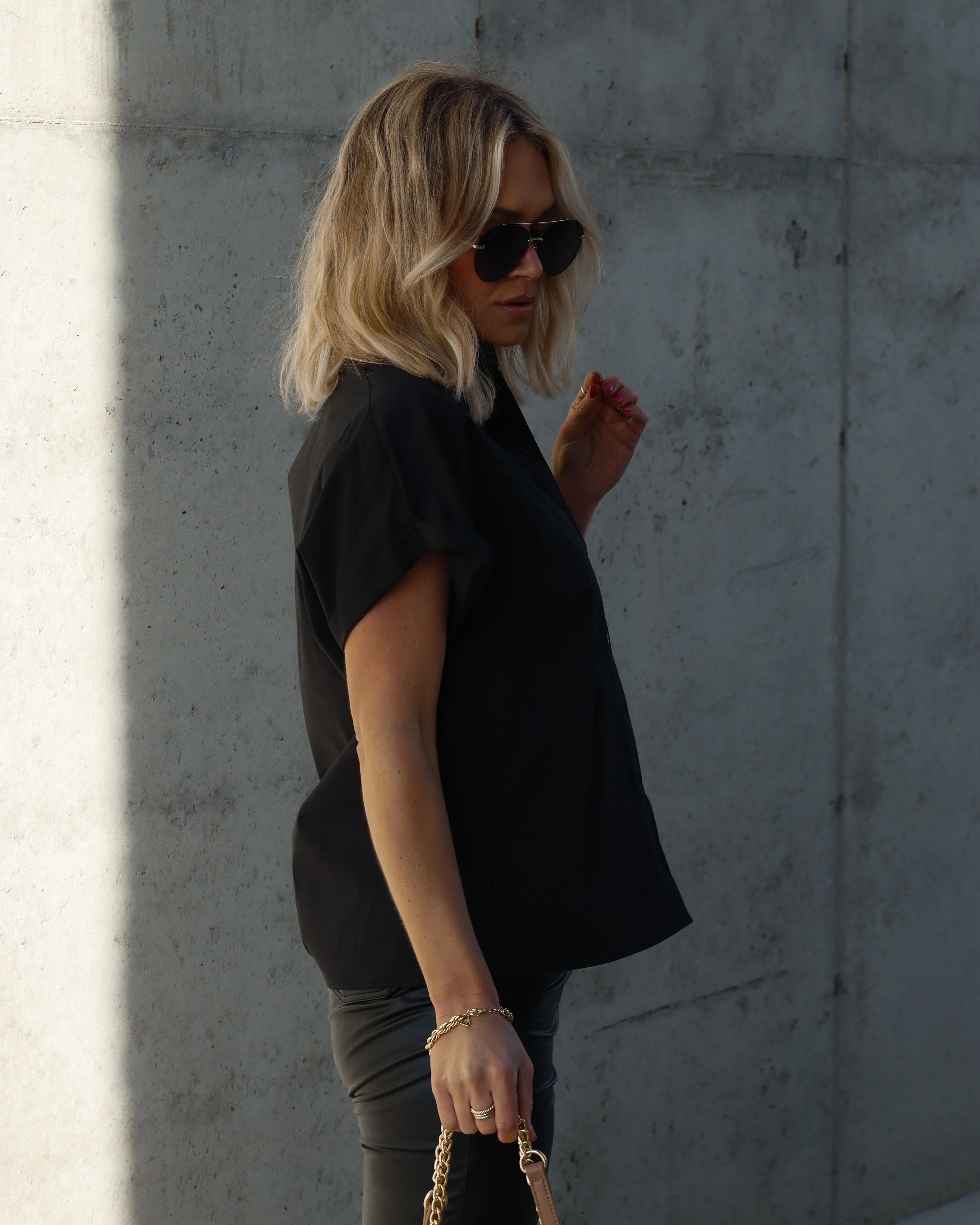 Patty Cotton Blend Button Down Top - Image 9