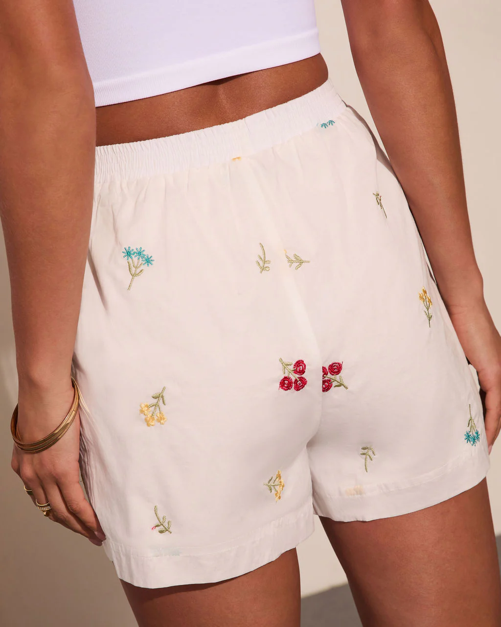 Petal Party Embroidered Floral Shorts - Image 4