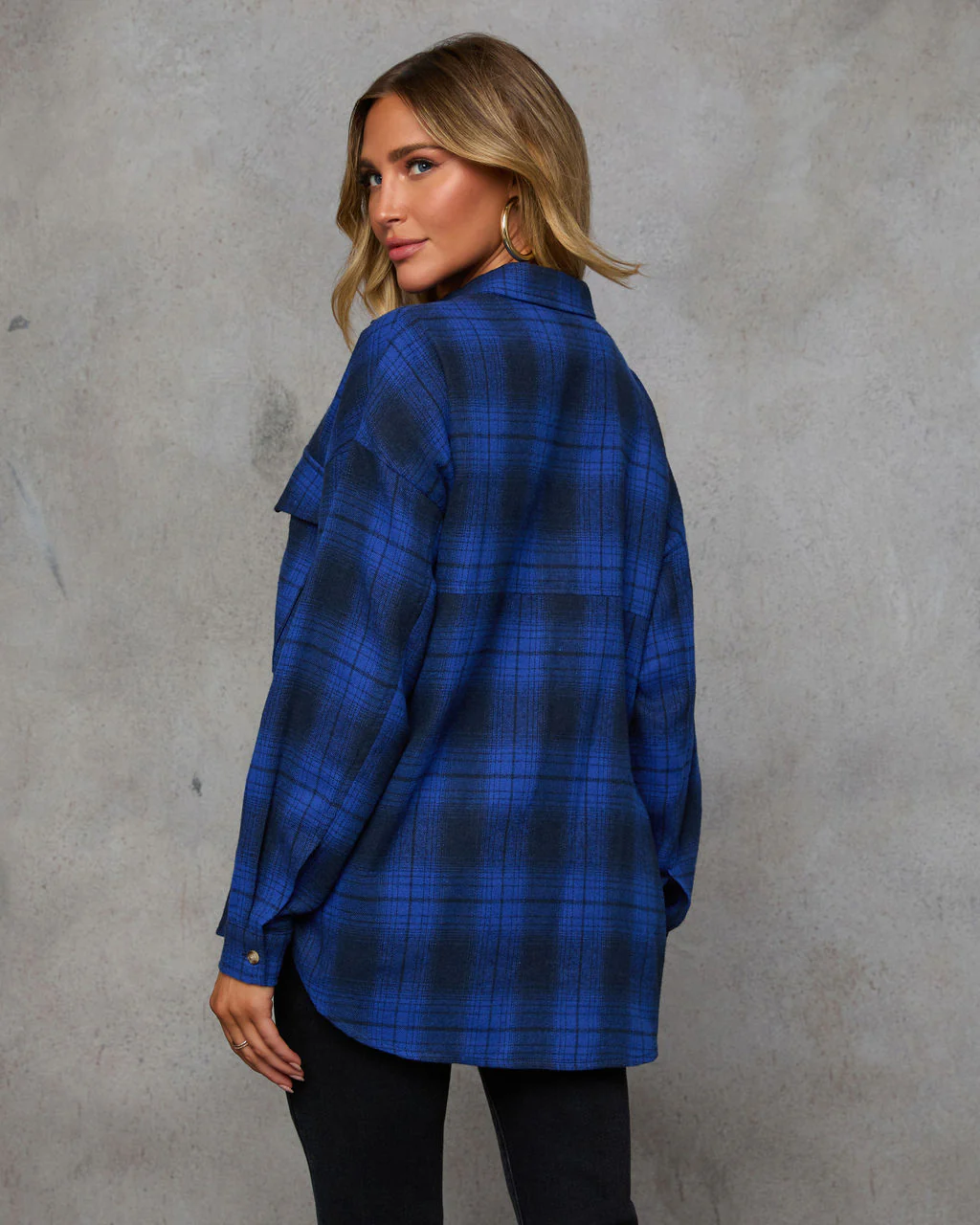 Petaluma Cotton Blend Plaid Button Down Top - Image 10