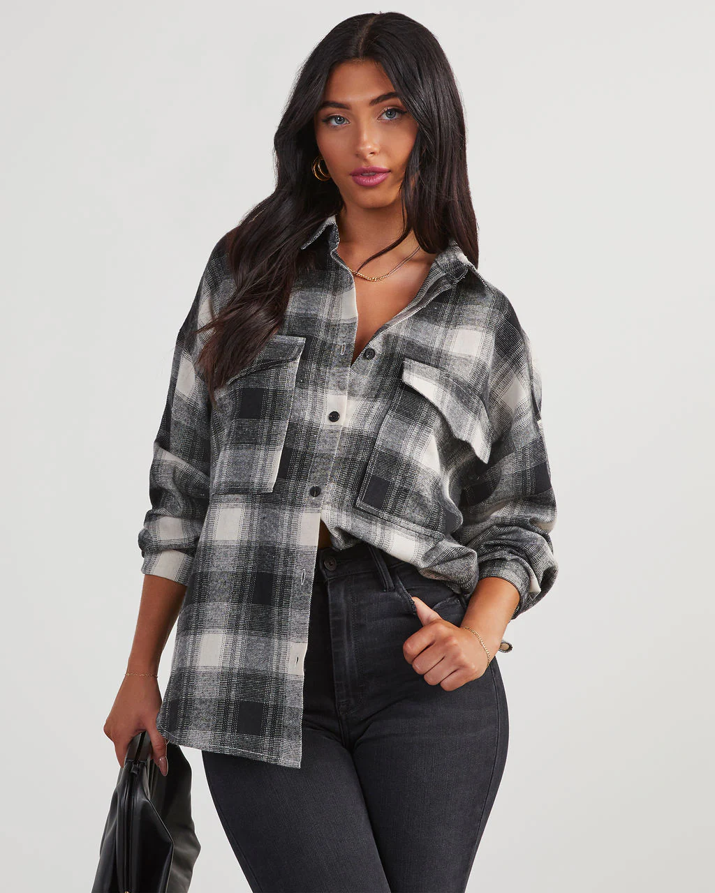 Petaluma Cotton Blend Plaid Button Down Top - Image 29