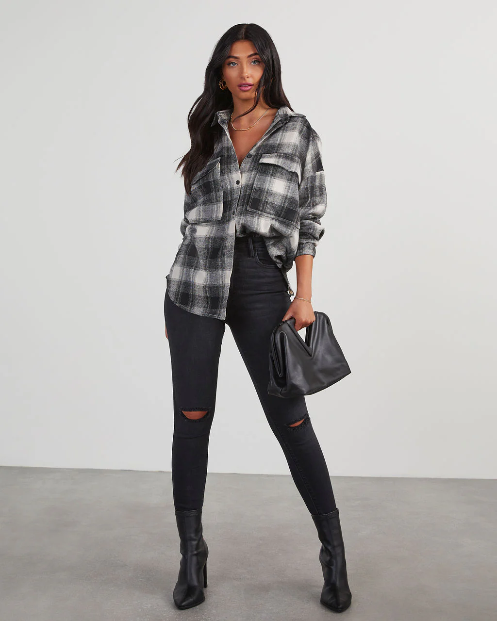 Petaluma Cotton Blend Plaid Button Down Top - Image 33
