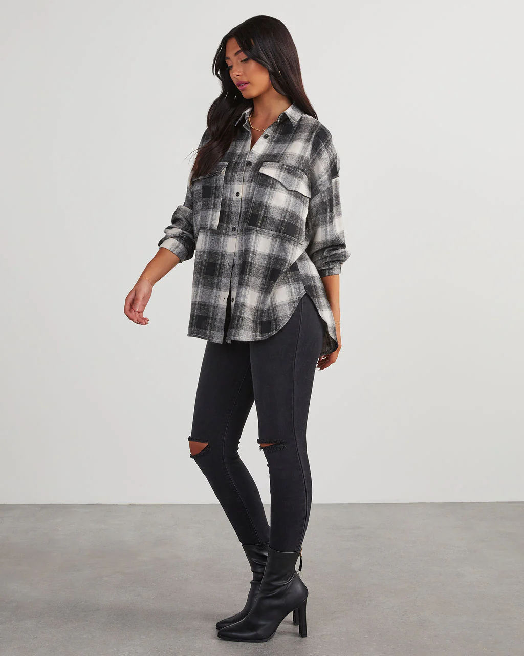 Petaluma Cotton Blend Plaid Button Down Top - Image 35