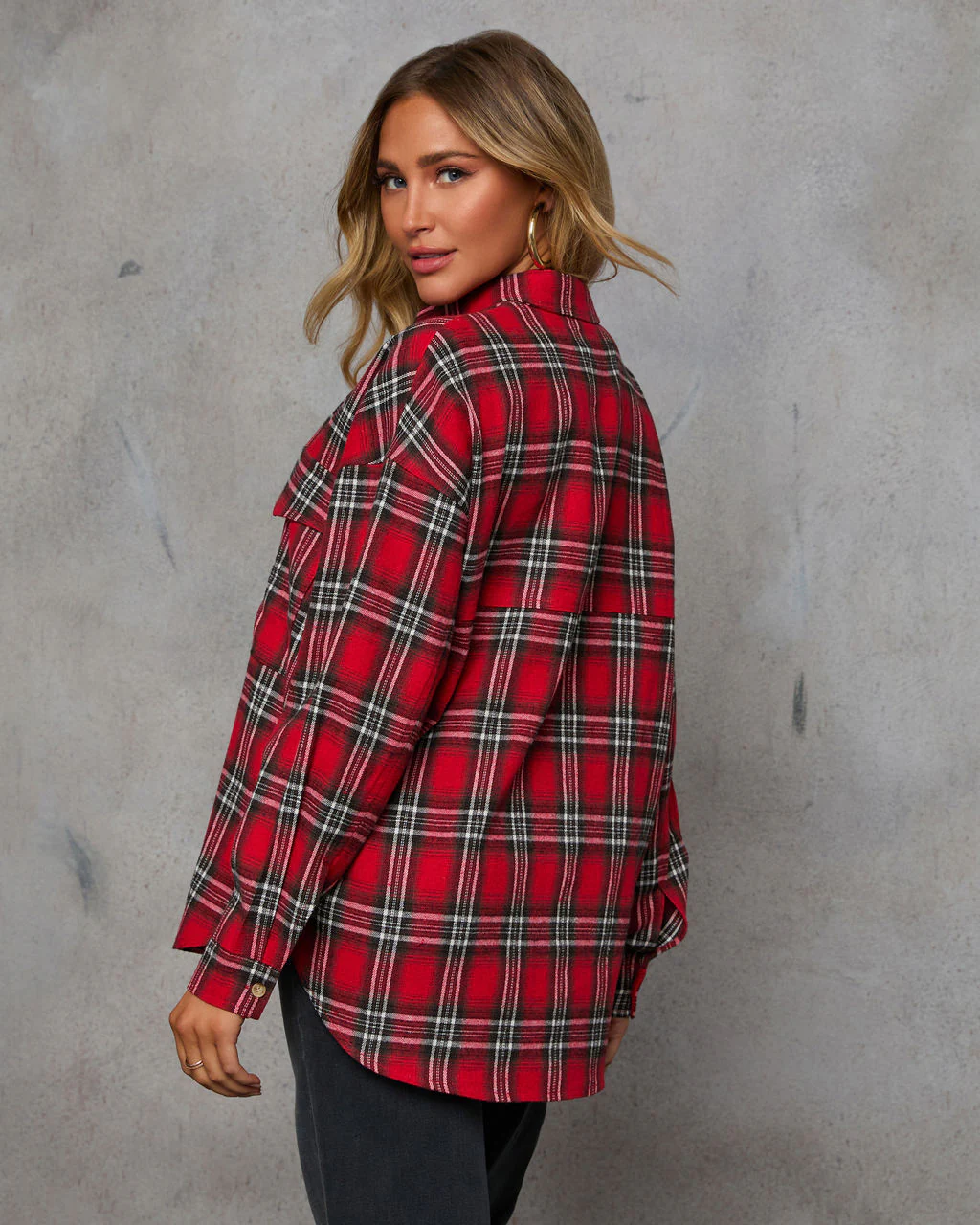 Petaluma Cotton Blend Plaid Button Down Top - Image 40