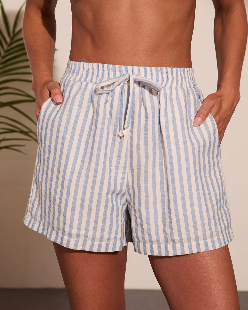 Pure Closet Striped Mid Rise Shorts - Image 2