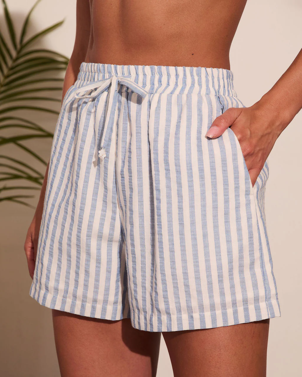 Pure Closet Striped Mid Rise Shorts - Image 6