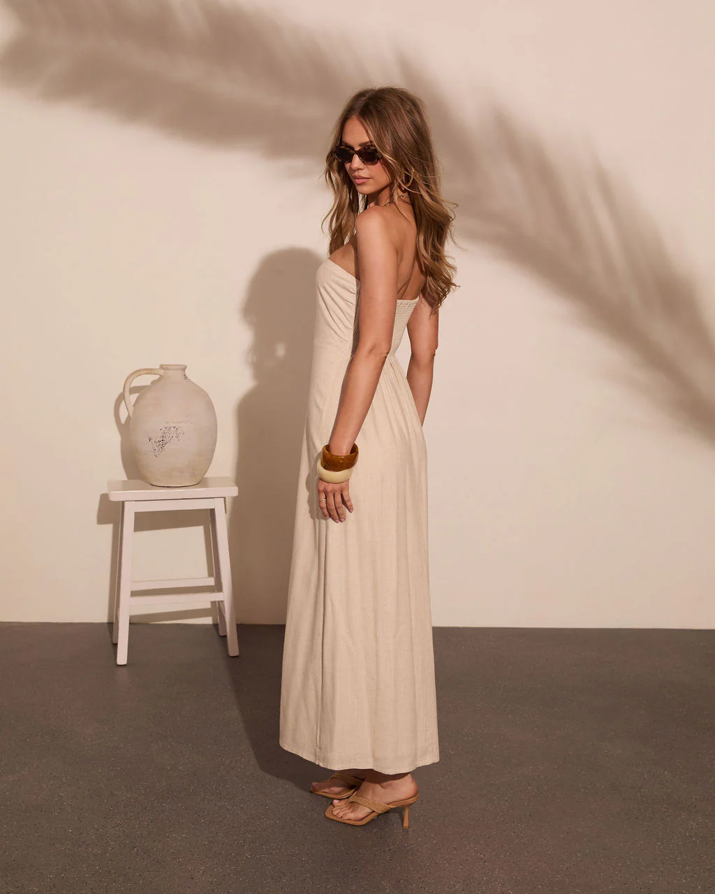 Quiet Coast Strapless Linen Blend Maxi Dress - Image 4