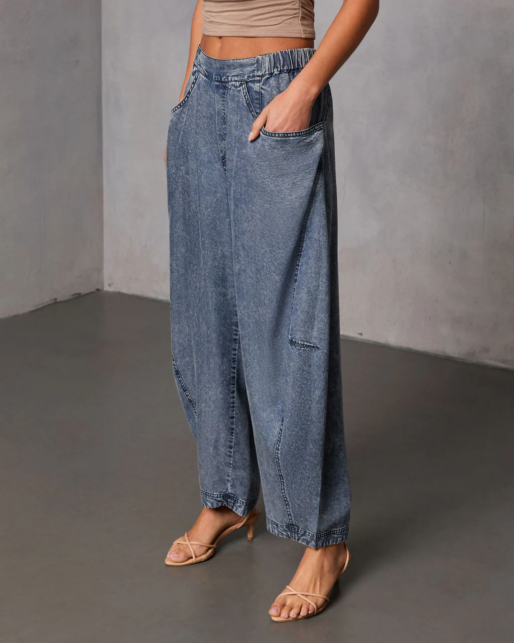 Racquel Chambray Barrel Pants - Image 3