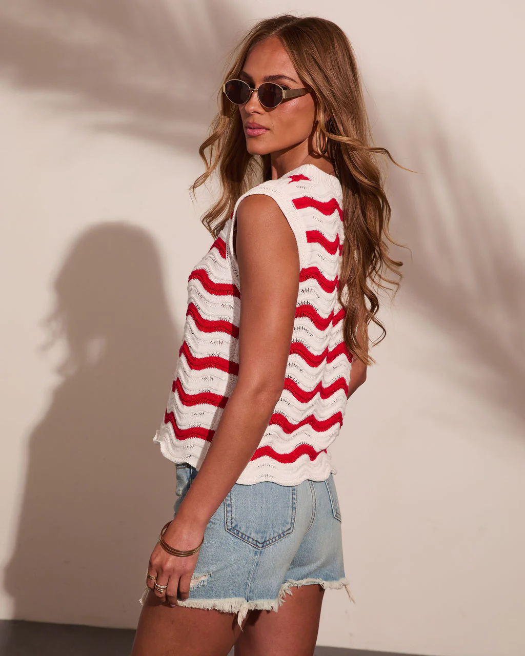 Radiant Haze Striped Knit Sleeveless Sweater - Image 4