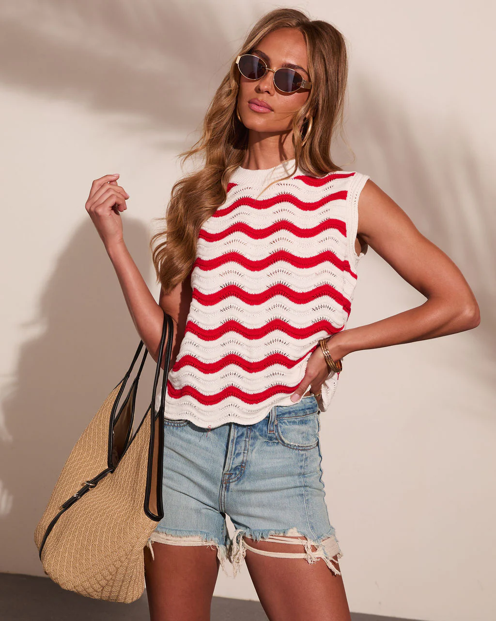 Radiant Haze Striped Knit Sleeveless Sweater - Image 5