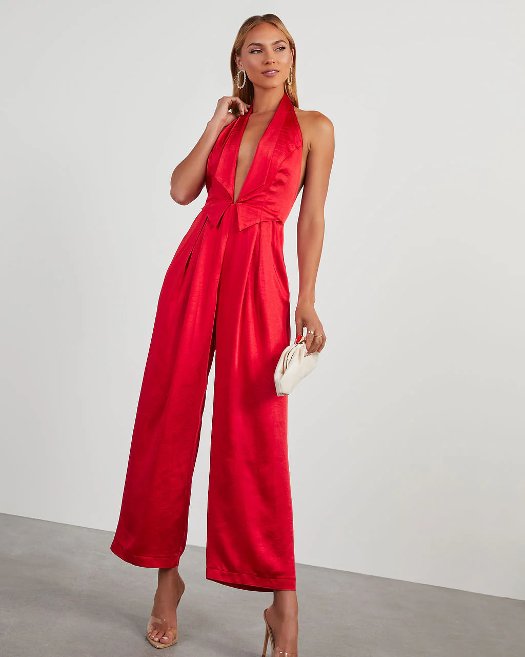 Reeves Satin Halter Jumpsuit - Image 13