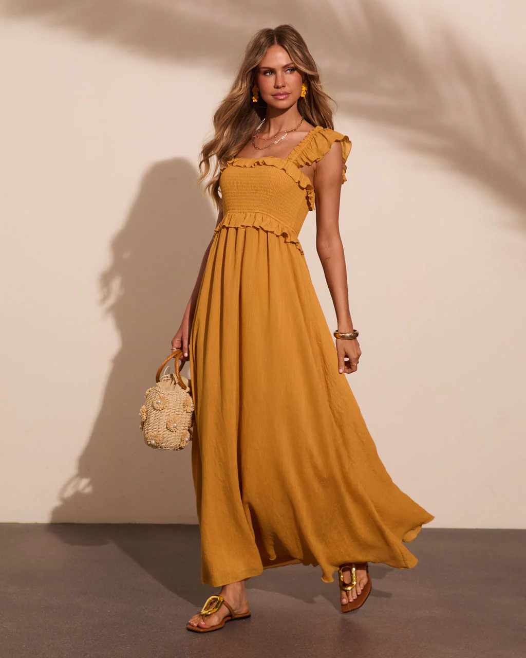 Resort Romance Ruffle Trim Maxi Dress - Image 11