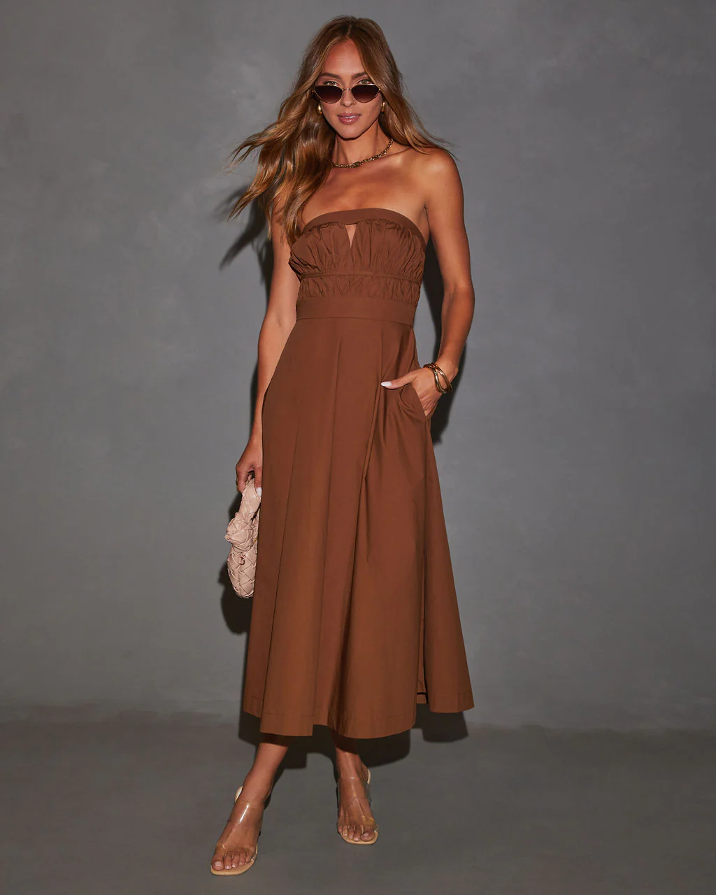 Ryann Strapless Front Cutout Midi Dress - Image 6