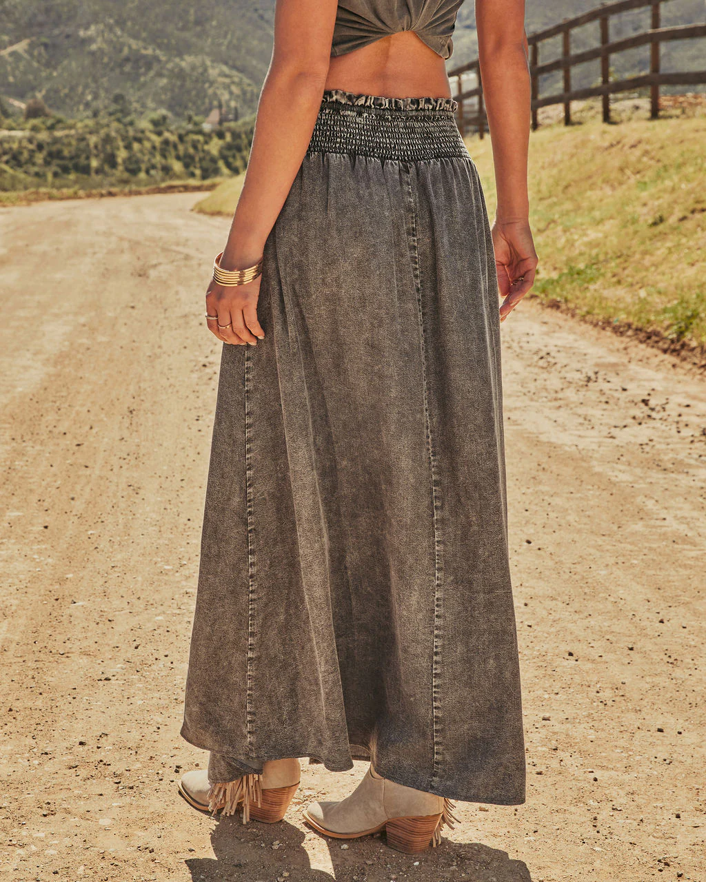 Briena Chambray Maxi Skirt - Image 10