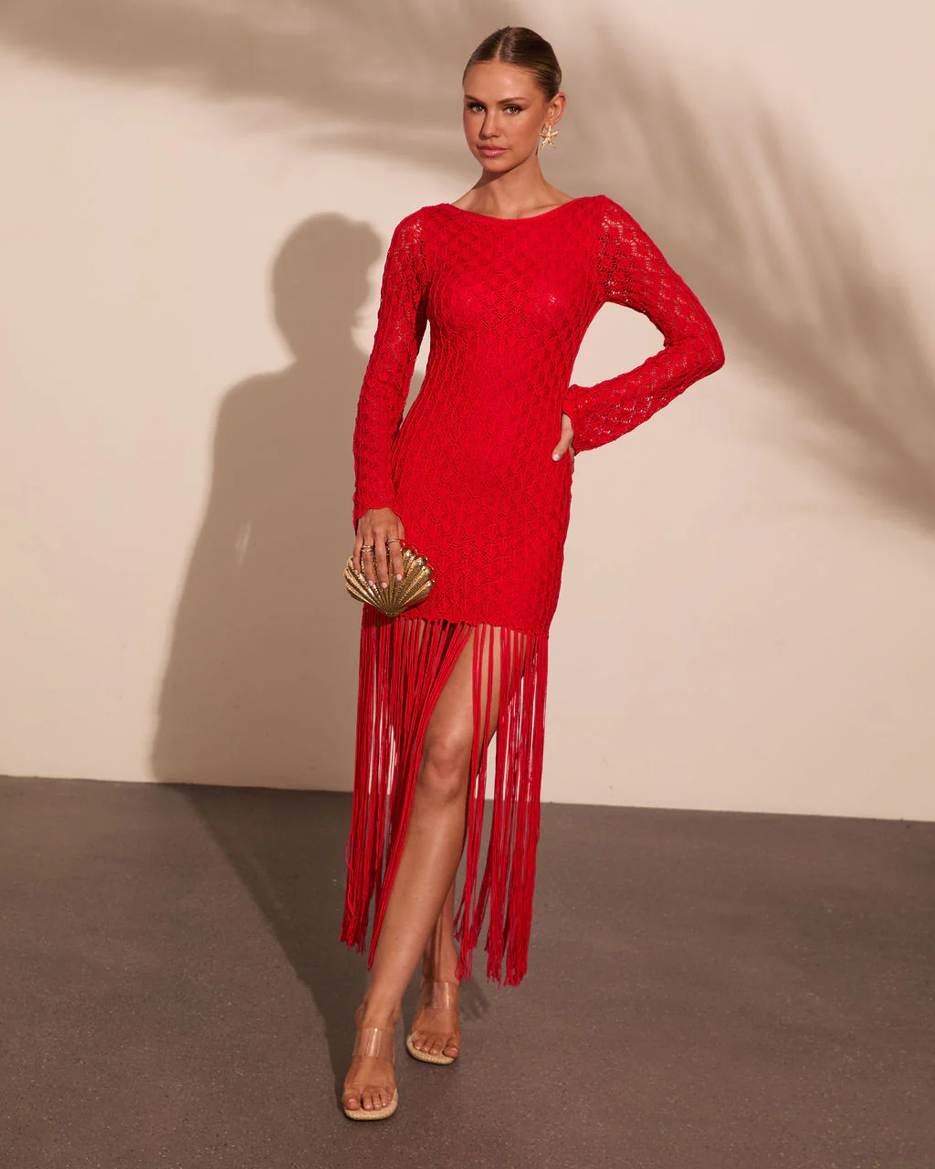Secret Terrace Fringe Crochet Maxi Dress - Image 6