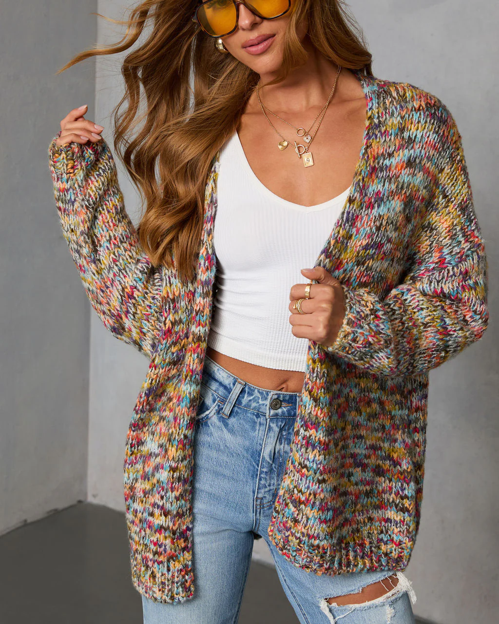 Soft Energy Multi Color Open Front Cardigan - Image 5