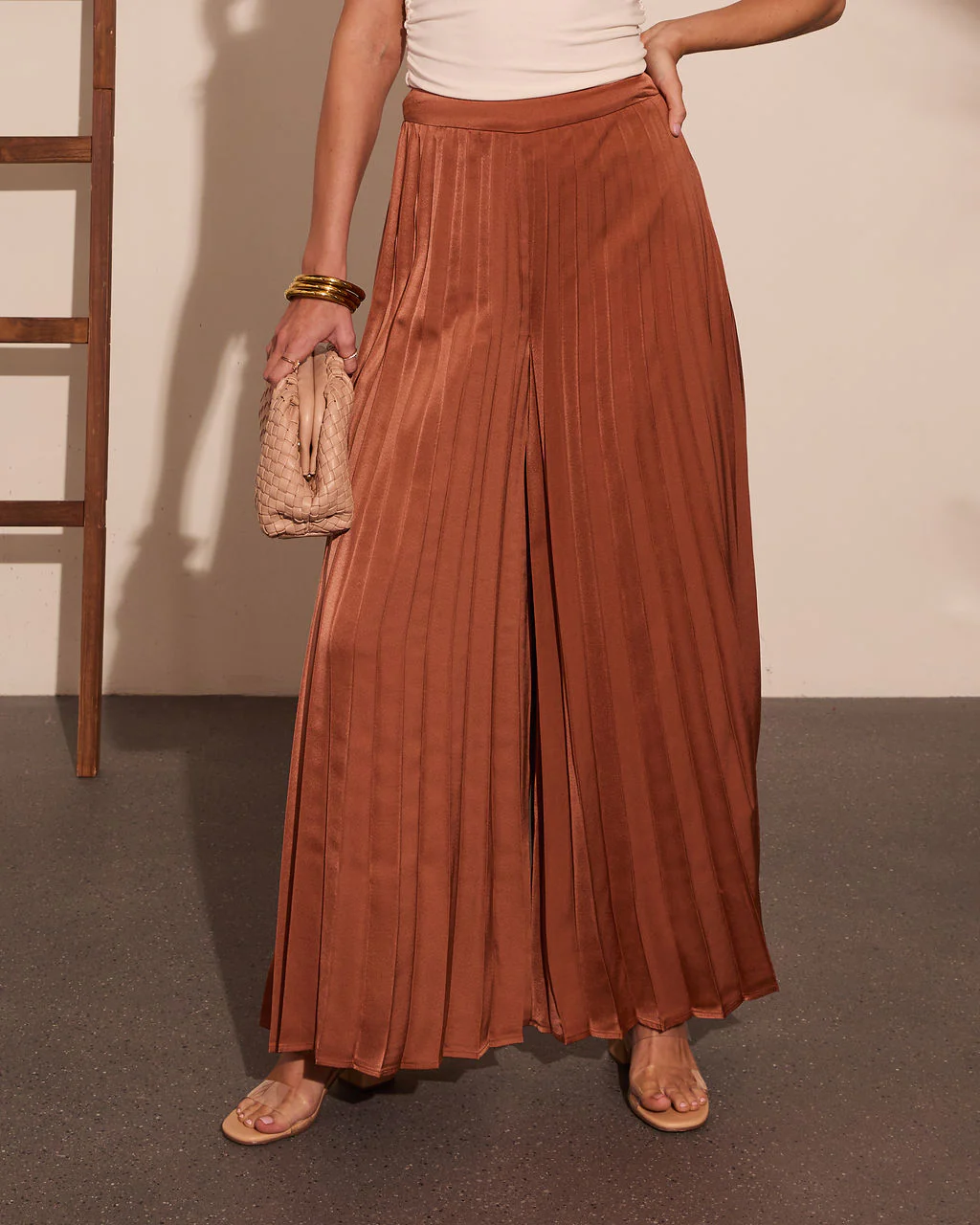 Soft Sway Pleated Wide Leg Pants - Image 2