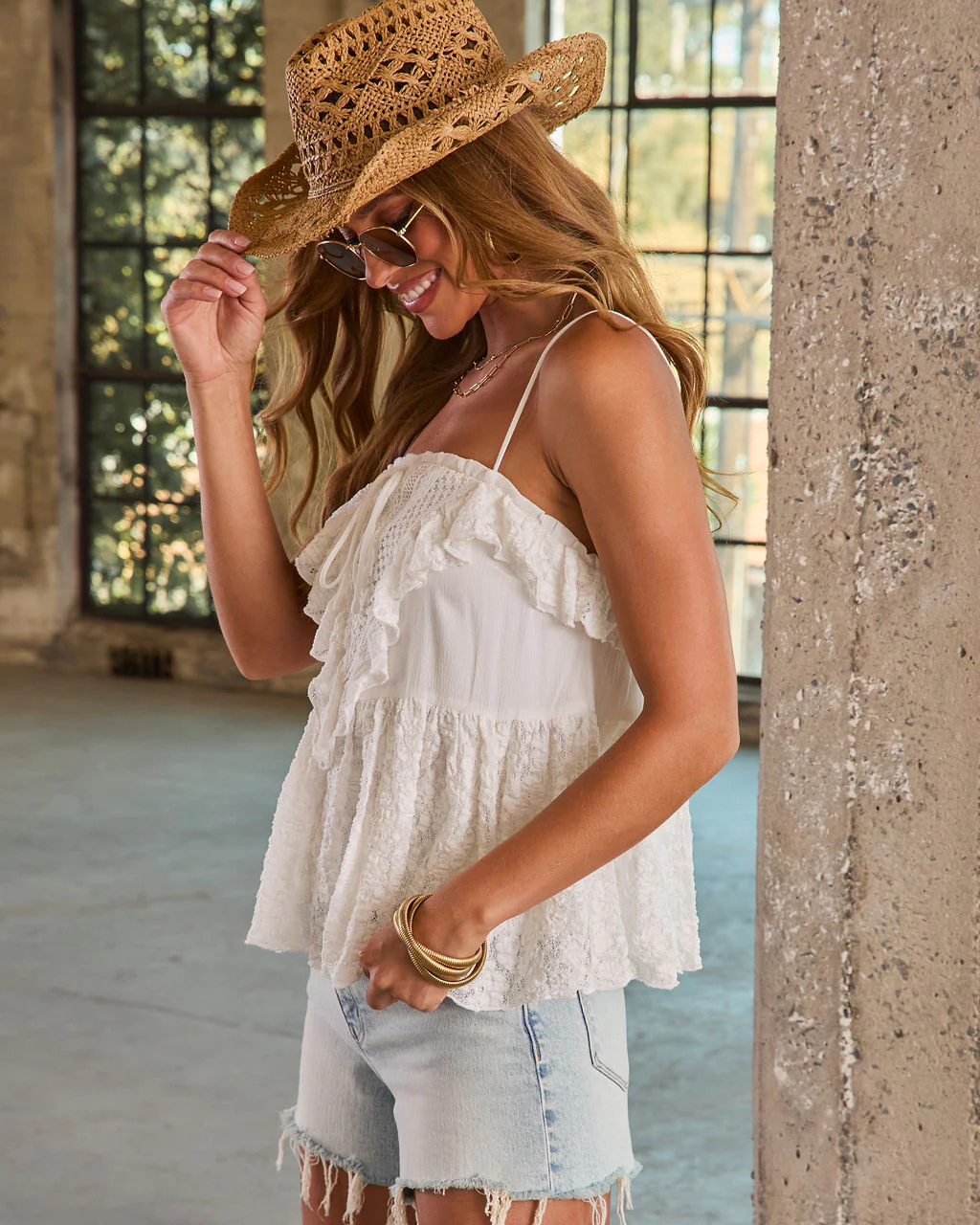Softly Romantic Ruffle Lace Top - Image 3