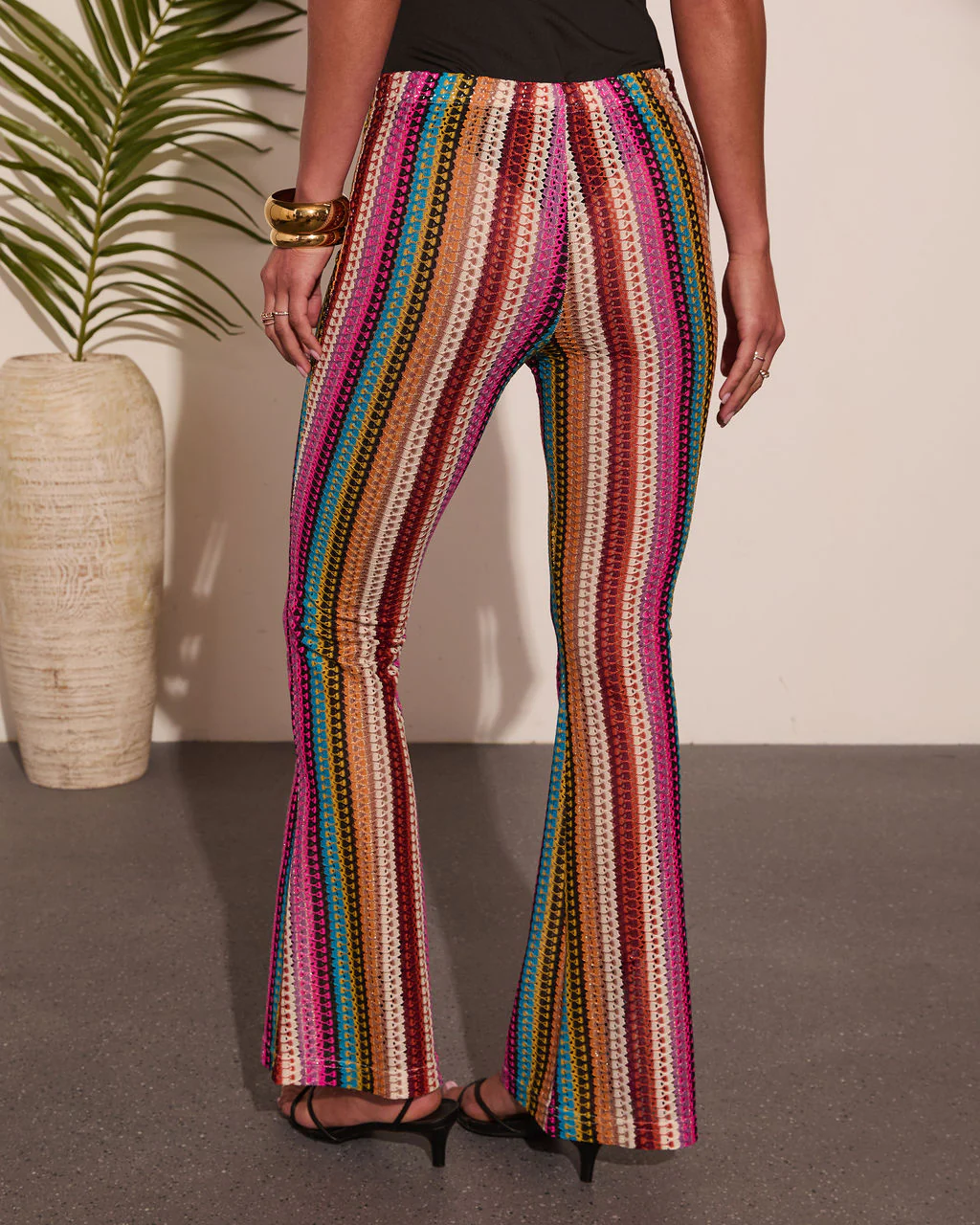 Summer Lounge Striped Open Knit Cover Up Pants - Image 4