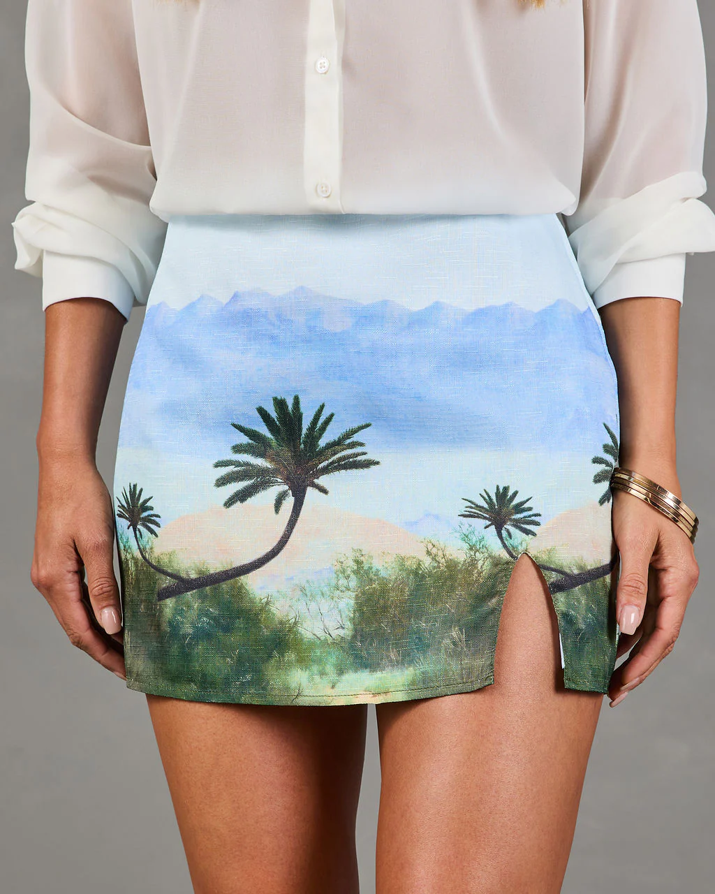 Summer Nights Tropical Novelty Print Mini Skirt - Image 6
