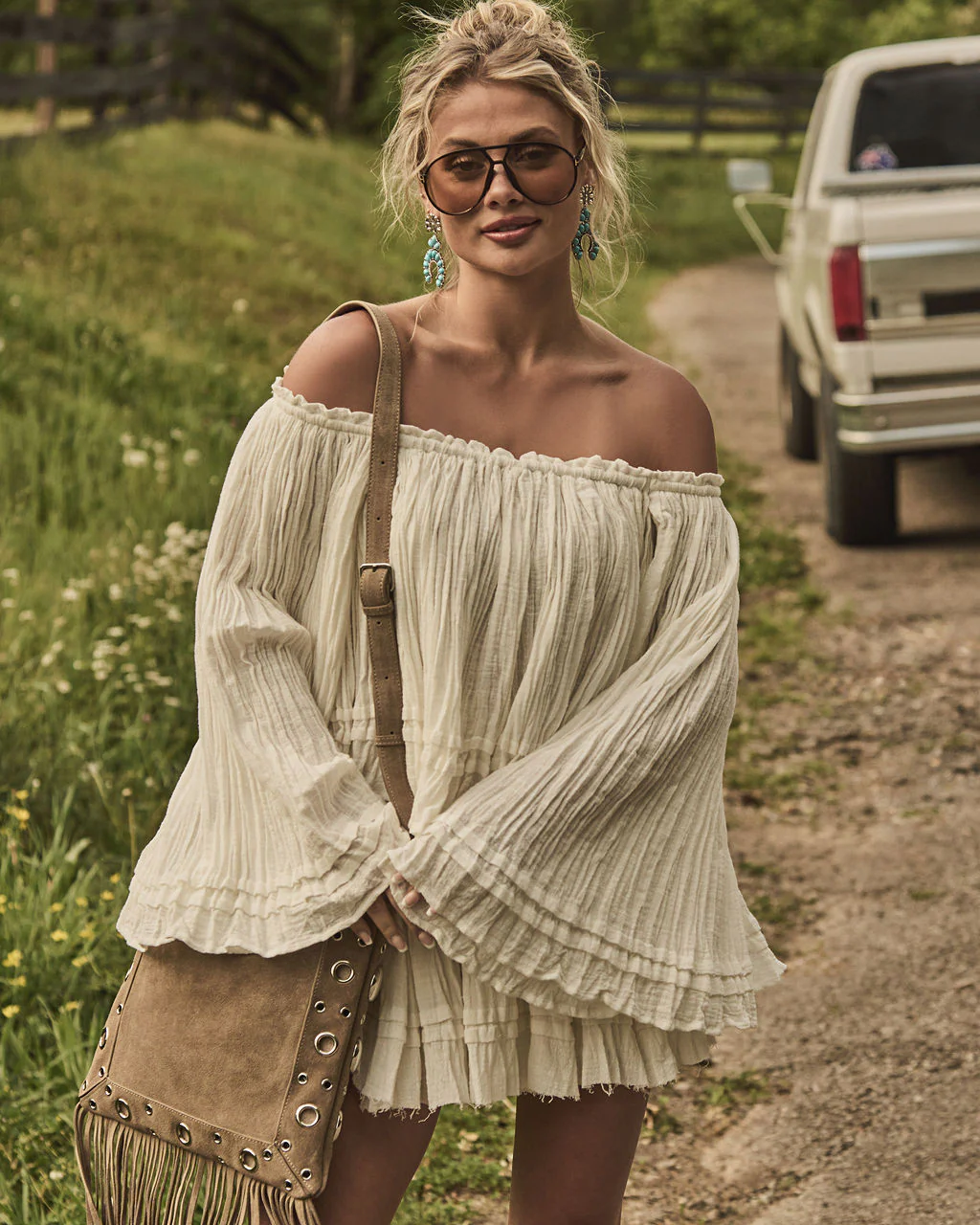 Summer Rodeo Cotton Off The Shoulder Top - Image 2