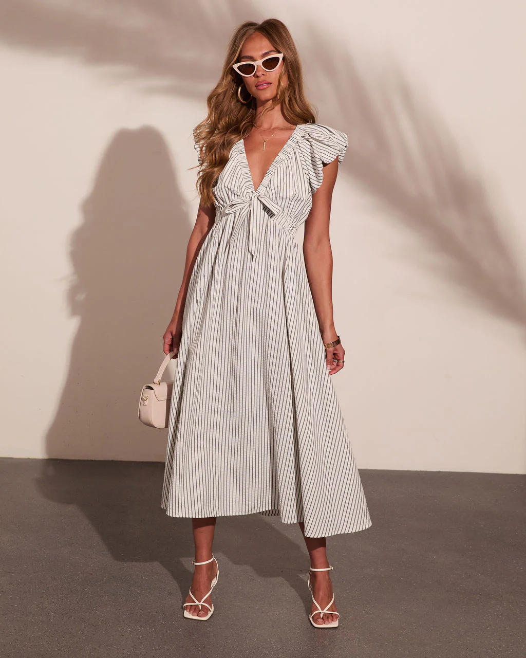 Summer Session Cotton Striped Midi Dress - Image 5