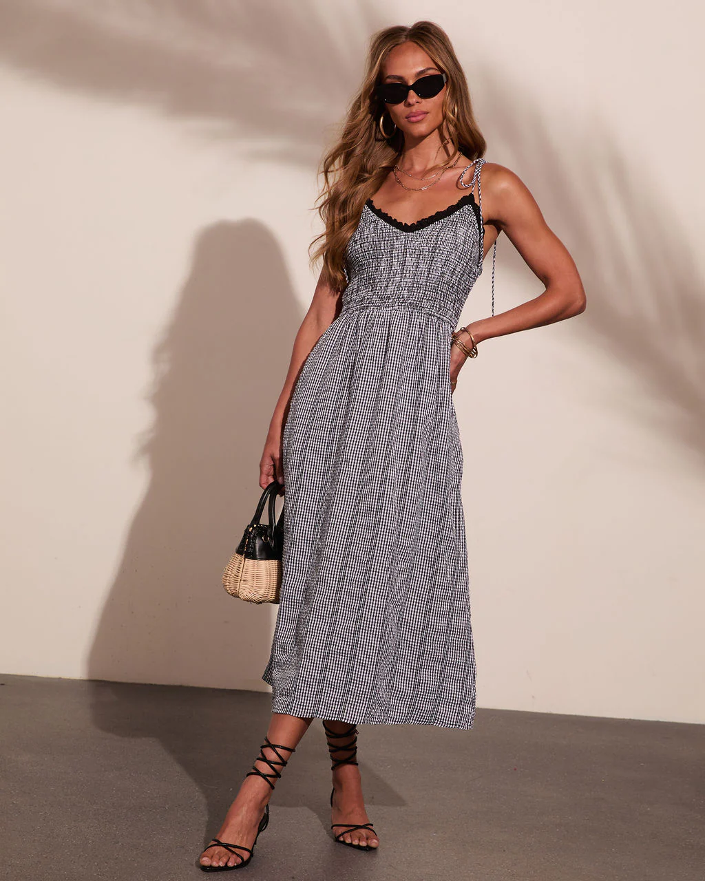 Summer Spell Gingham Print Midi Dress - Image 6