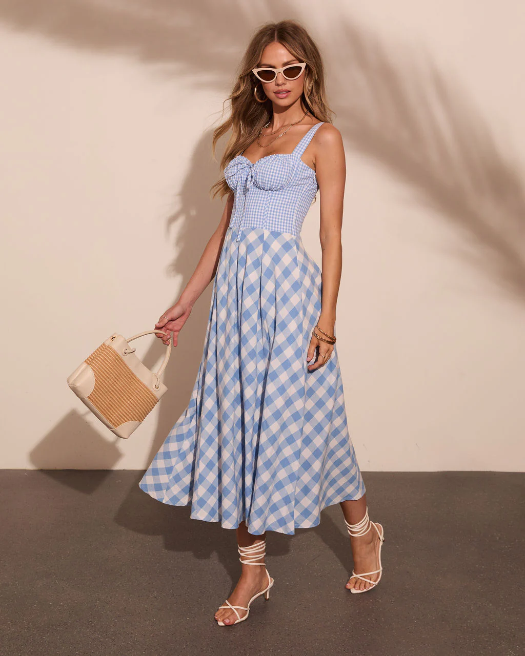 Summer Story Gingham Midi Dress - Image 3