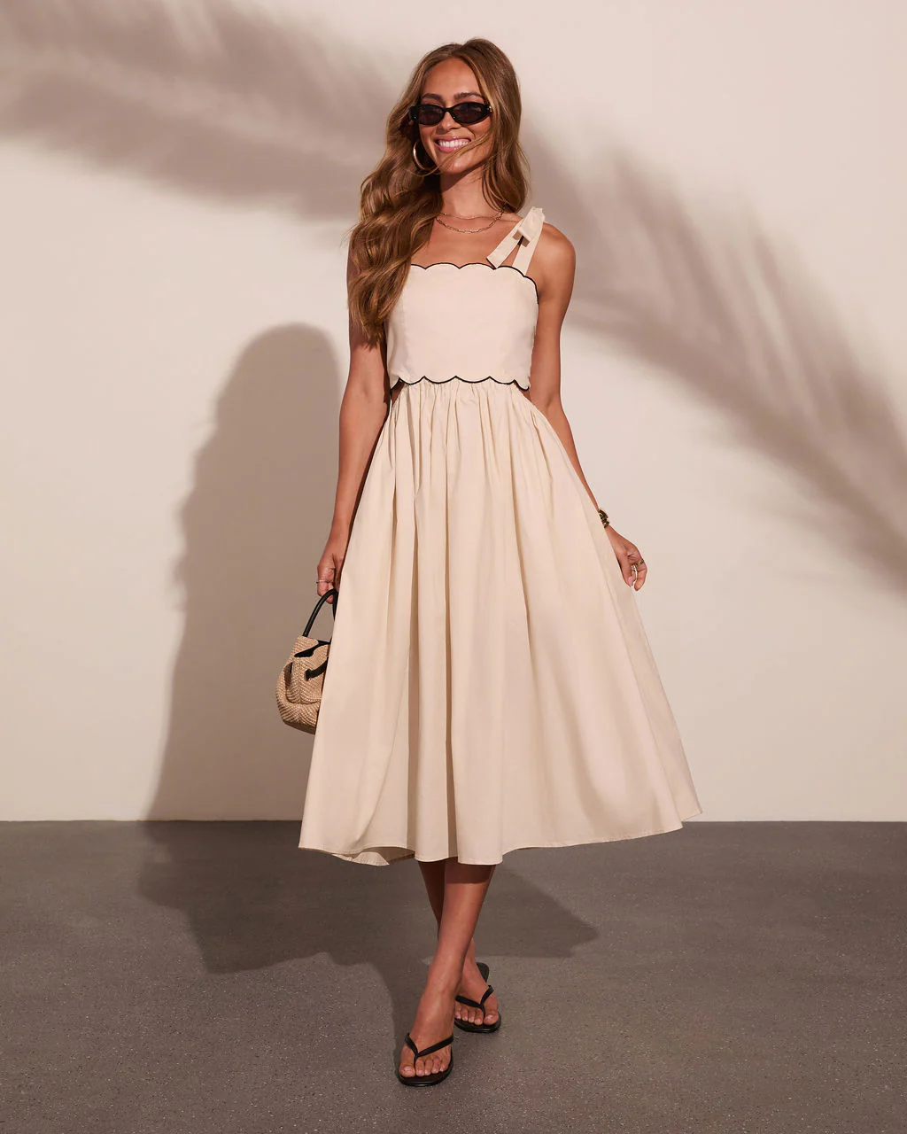 Summer Whim Contrast Trim Midi Dress - Image 6