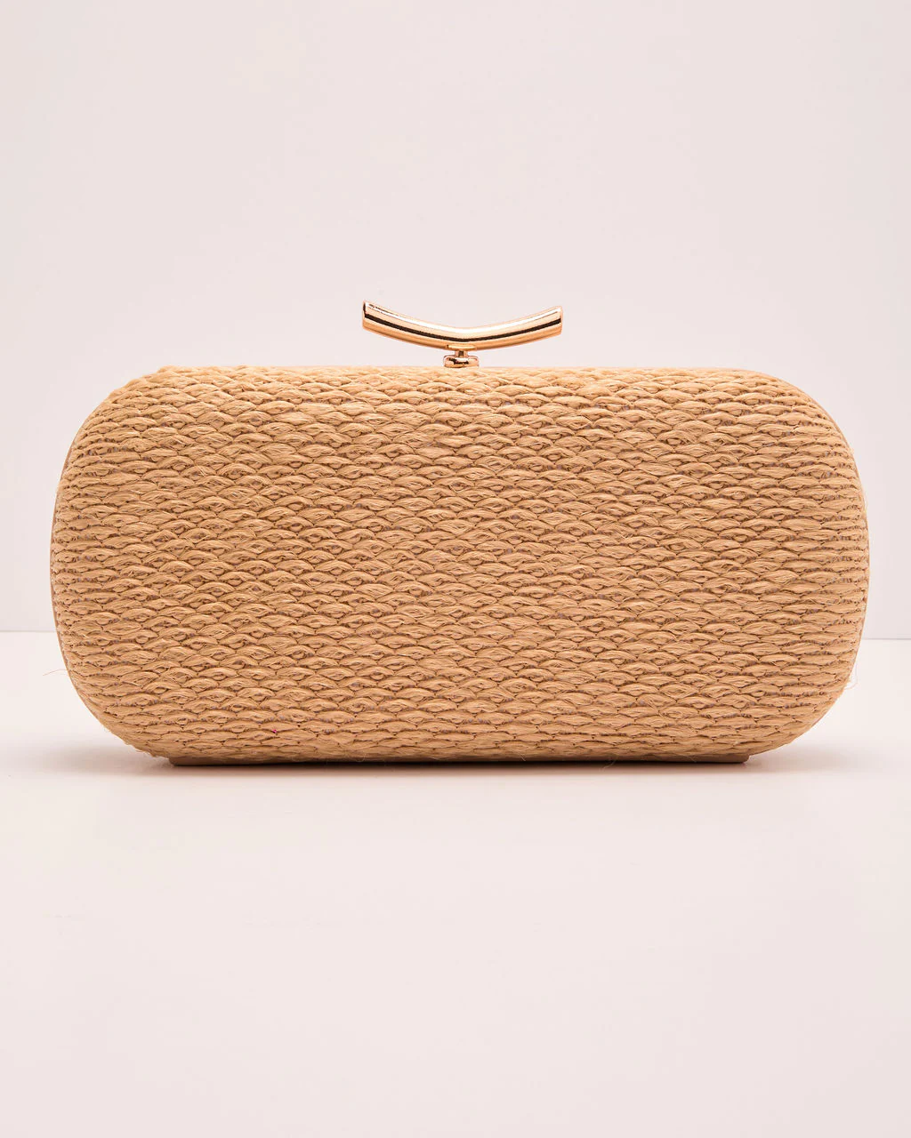 Sunlit Muse Straw Hard Case Clutch - Image 3