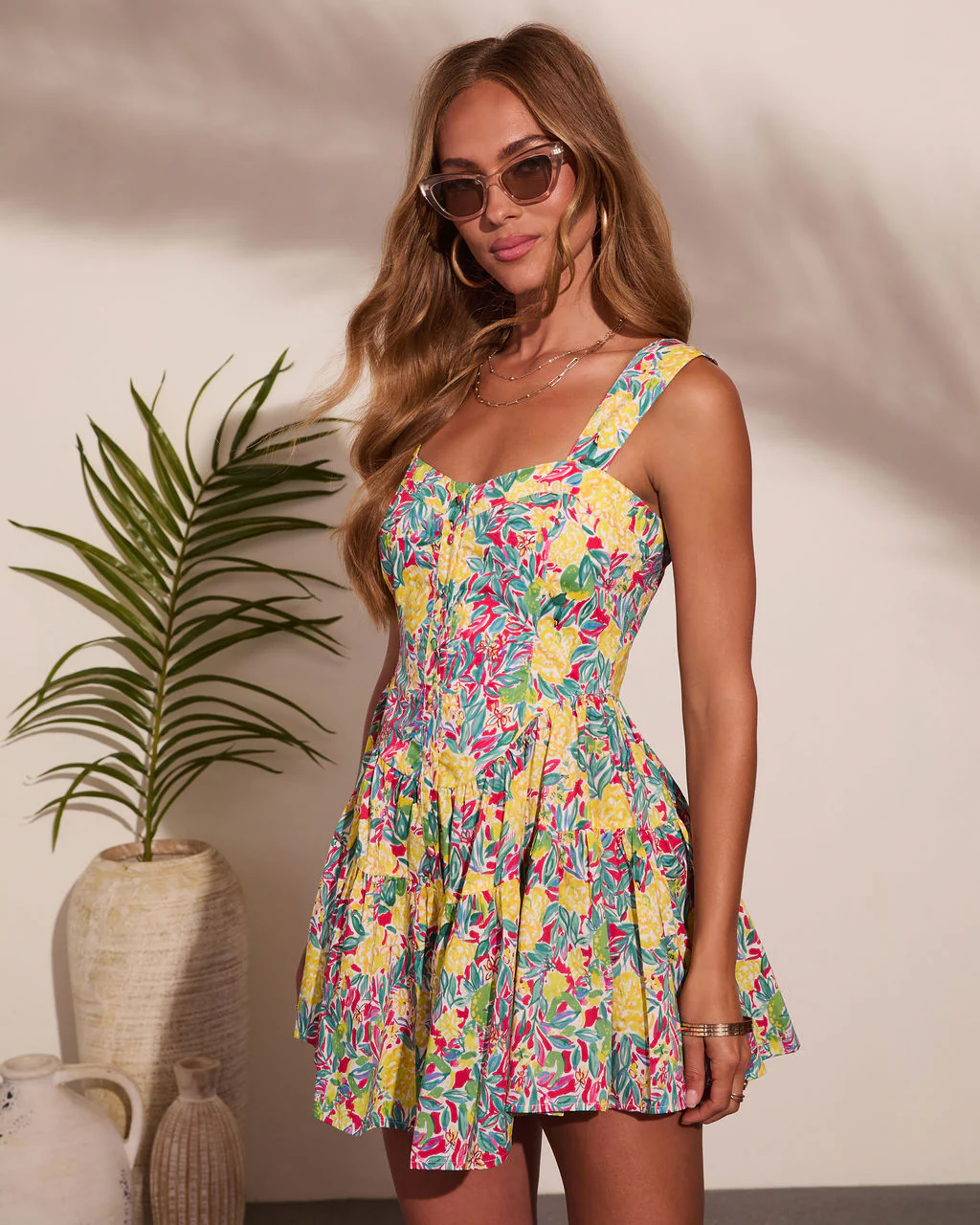 Sunny Story Cotton Tropical Floral Romper - Image 3