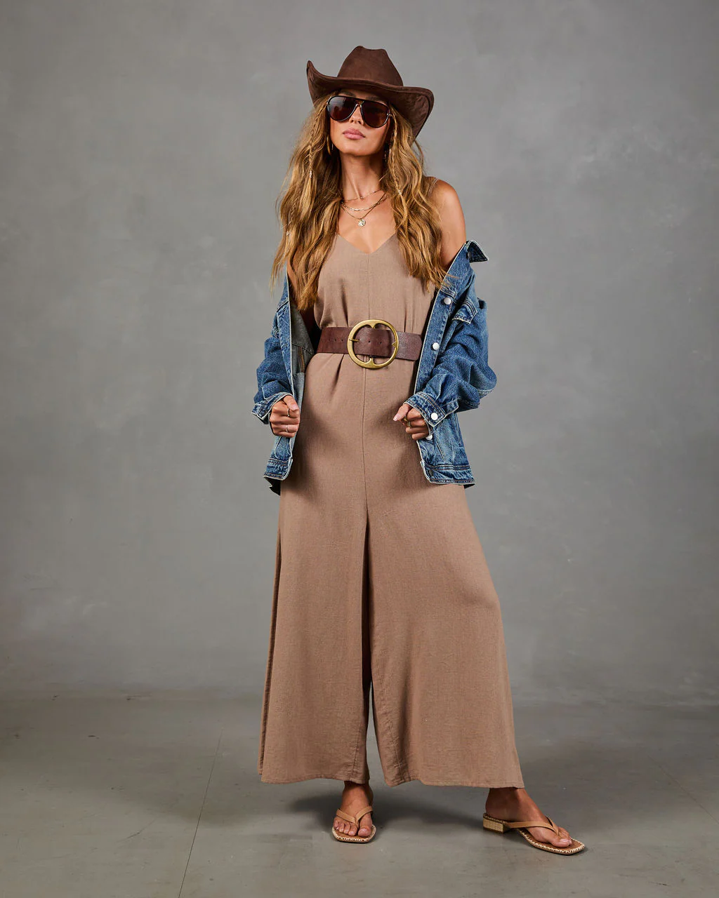 Sunset Cowboy Relaxed Linen Blend Jumpsuit - Image 5