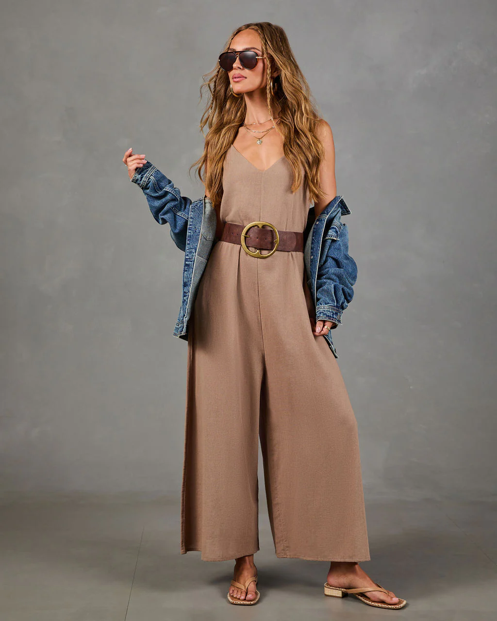 Sunset Cowboy Relaxed Linen Blend Jumpsuit - Image 6