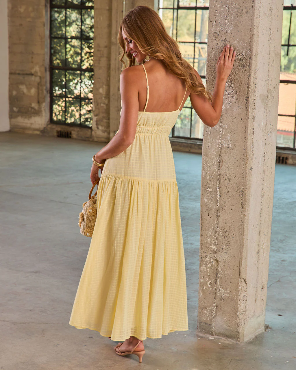 Sunset Layover Cotton Bust Tie Maxi Dress - Image 4