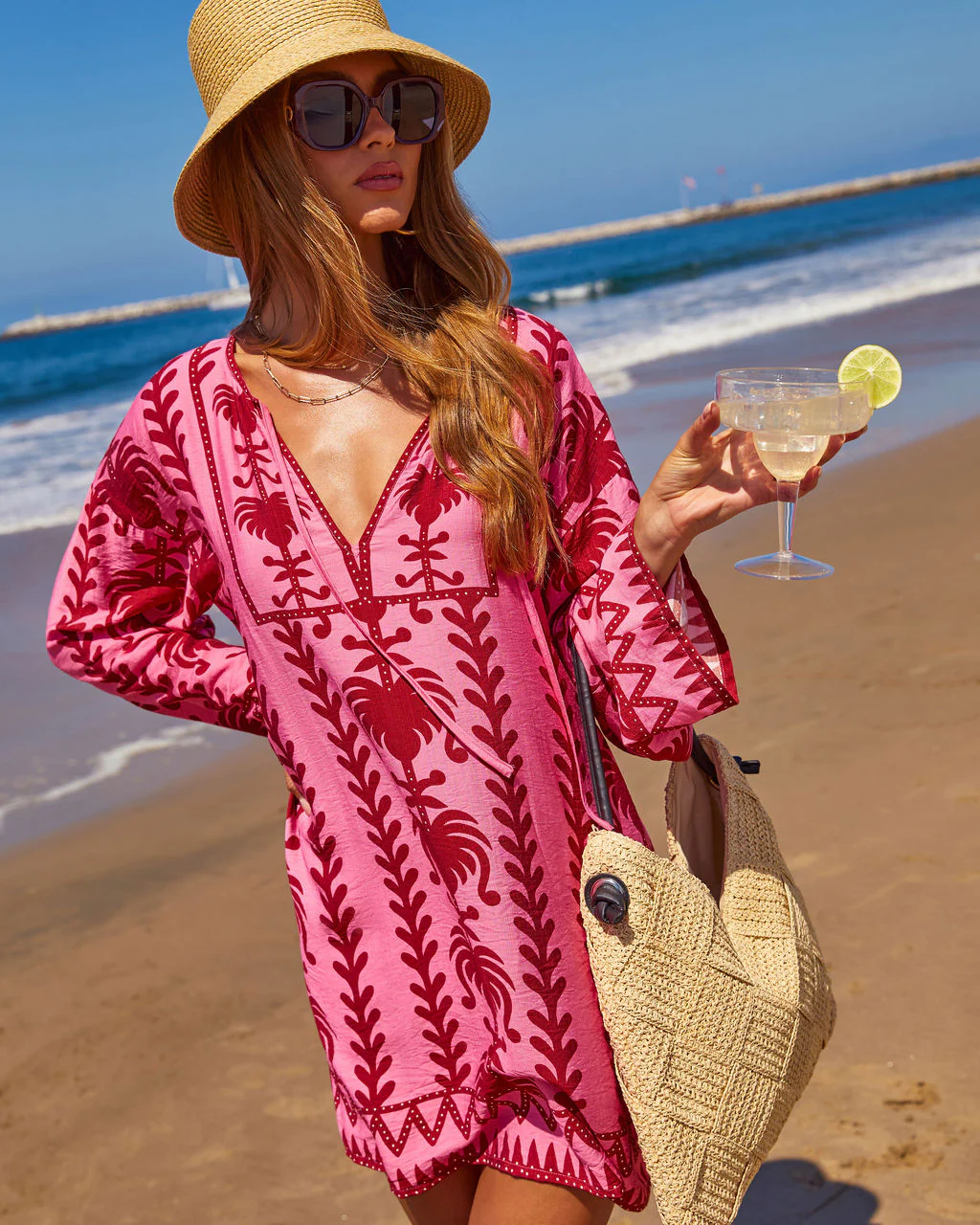 Sunset Riviera Abstract Mini Shift Dress - Image 5