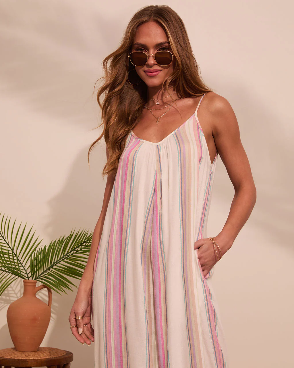 Trevi Striped Linen Jumpsuit - Image 2