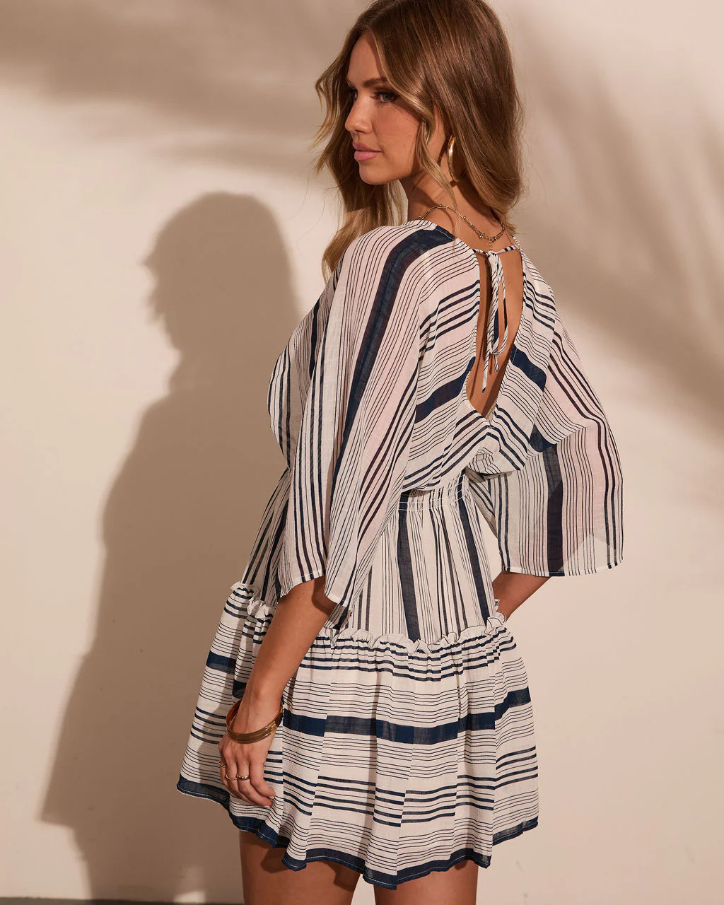 Tuscan Romance Striped Mini Dress - Image 4