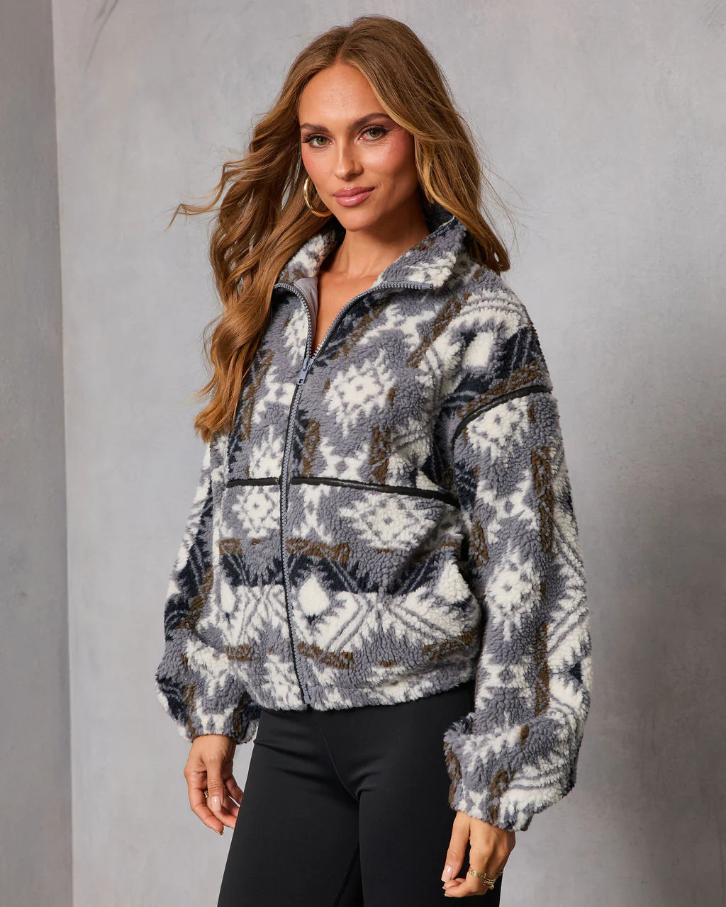 Twinkle Trail Aztec Sherpa Jacket - Image 3