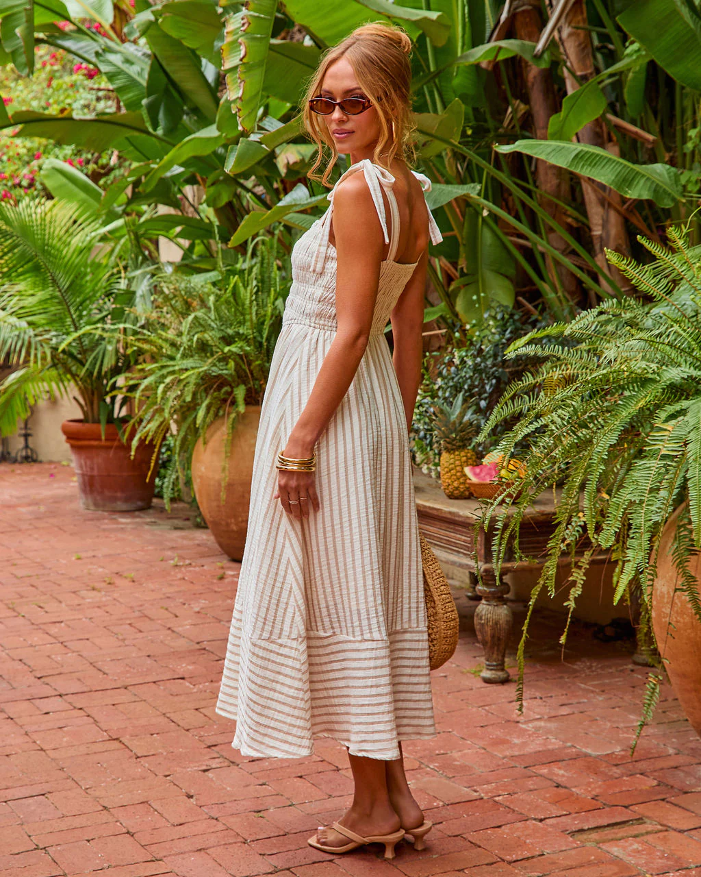 Weekend Muse Cotton Striped Maxi Dress - Image 3